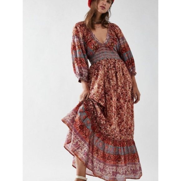 Free People Golden Hour Border Maxi Dress - Picture 1 of 7